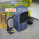  Trạm sạc GaN 45W LDNIO SC2 tích hợp 4 lỗ cắm điện max 2500W màn hình LED hiển thị 