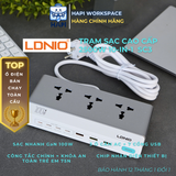  Trạm sạc cao cấp để bàn 2500W sạc nhanh GaN 100W LNDIO SC3 kiêm ổ cắm 