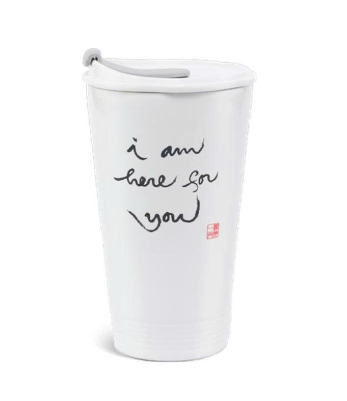  Ly sứ dưỡng sinh có nắp ống hút thư pháp 