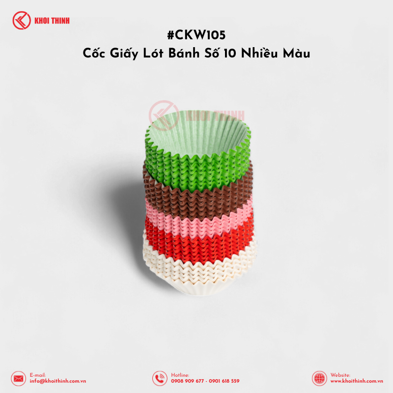  Cốc Giấy Lót Bánh Số 10 Nhiều Màu | Khôi Thịnh 