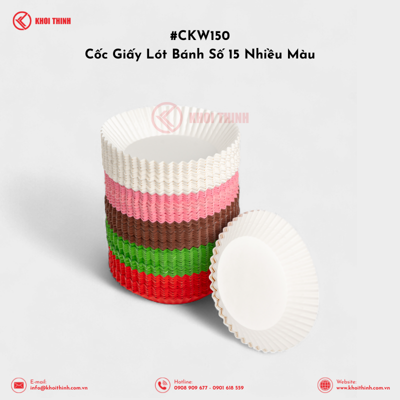  Cốc Giấy Lót Bánh Số 15 Nhiều Màu | Khôi Thịnh 