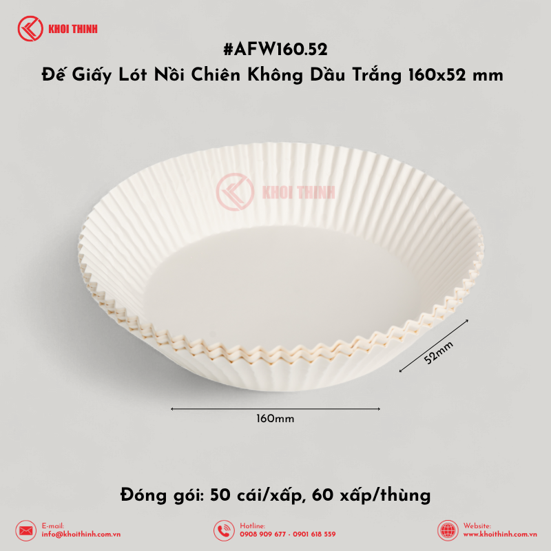  Đế Giấy Lót Nồi Chiên Không Dầu - Giấy Trắng Chống Thấm Dầu | Khôi Thịnh 