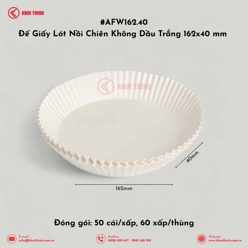  Đế Giấy Lót Nồi Chiên Không Dầu - Giấy Trắng Chống Thấm Dầu | Khôi Thịnh 