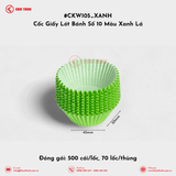  Cốc Giấy Lót Bánh Số 8, 10, 12, 15 Màu Xanh Lá | Khôi Thịnh 