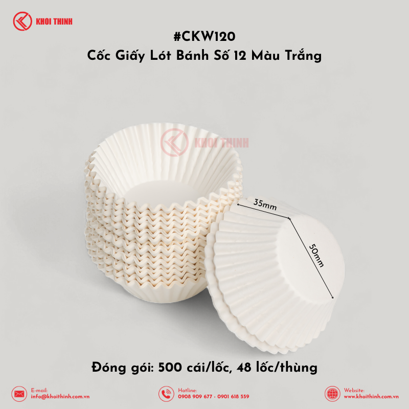  Cốc Giấy Lót Bánh Số 12 Nhiều Màu | Khôi Thịnh 