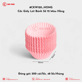  Cốc Giấy Lót Bánh Số 8, 10, 12, 15 Màu Hồng | Khôi Thịnh 