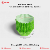  Cốc Giấy Lót Bánh Số 8, 10, 12, 15 Màu Xanh Lá | Khôi Thịnh 