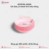  Cốc Giấy Lót Bánh Số 8, 10, 12, 15 Màu Hồng | Khôi Thịnh 