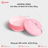  Cốc Giấy Lót Bánh Số 8, 10, 12, 15 Màu Hồng | Khôi Thịnh 