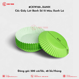  Cốc Giấy Lót Bánh Số 8, 10, 12, 15 Màu Xanh Lá | Khôi Thịnh 