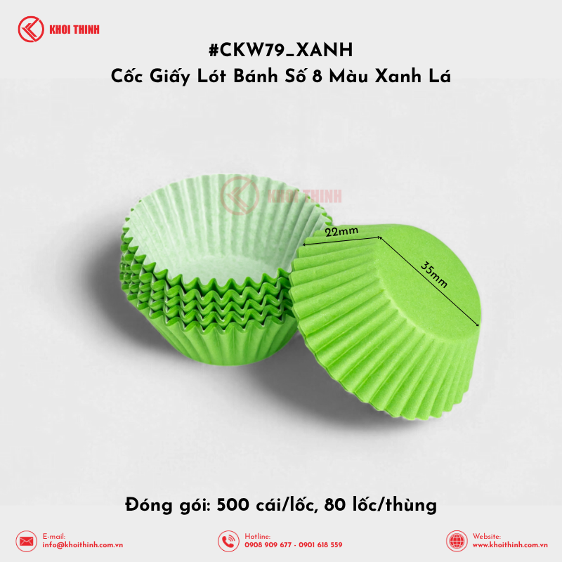  Cốc Giấy Lót Bánh Số 8 Nhiều Màu | Khôi Thịnh 