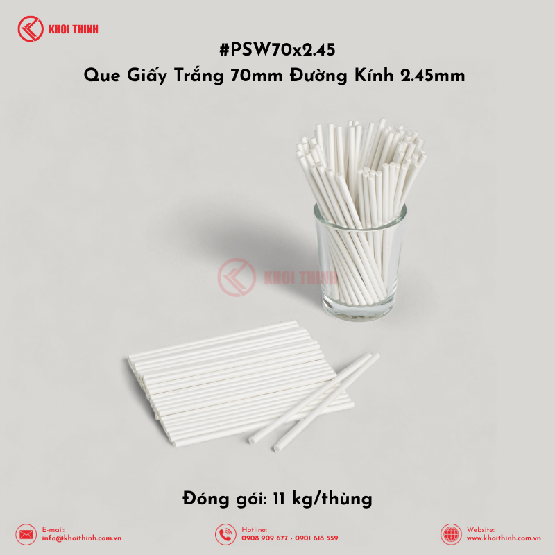 PSW70x2.45 Giấy Tăm Bông Y Tế & Que Kẹo Mút 70 x 2.45 mm | Khôi Thịnh 