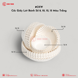  Cốc Giấy Lót Bánh Số 8, 10, 12, 15 Màu Trắng | Khôi Thịnh 
