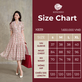  K839 Váy tơ hoa Tulip màu hồng pastel phối lót cotton 100%. 