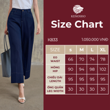  K833 Quần Jeans Indigo ống suông cạp cao phối chỉ nổi Kenosho 