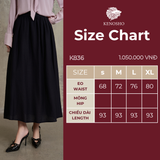 K836 Chân váy tơ nữ dáng dài thiết kế xếp ly nhẹ Kenosho 