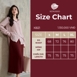  K821 Chân váy lụa tơ tằm nữ cao cấp form suông nhẹ nhàng Kenosho 