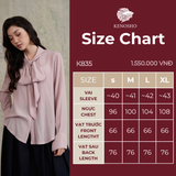  K835 Áo sơ mi lụa tơ thắt nơ cổ tay loe nhẹ Kenosho - Cao cấp & Thanh lịch 