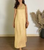  K487 - Váy suông cổ V 