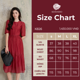  Váy Tơ Cổ Tròn Đuôi Cá Tay Lỡ K826 