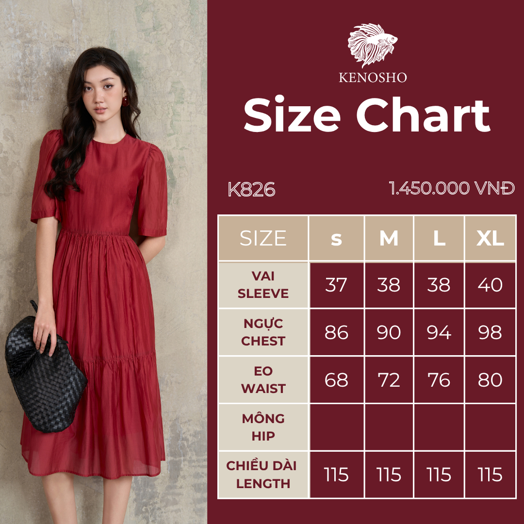  Váy Tơ Cổ Tròn Đuôi Cá Tay Lỡ K826 
