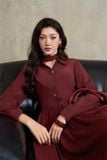  K828 Đầm lụa tơ tằm thiết kế tay dài phối choker sang trọng Kenosho 