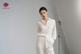  K803 - Áo Sơ Mi Nữ Linen Trắng Thiết Kế Cổ V Thanh Lịch | Kenosho 