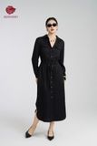  Đầm Sơ Mi Đen Dáng Dài Thắt Eo Thanh Lịch - K808 