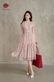  K839 Váy tơ hoa Tulip màu hồng pastel phối lót cotton 100%. 