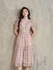  K839 Váy tơ hoa Tulip màu hồng pastel phối lót cotton 100%. 