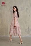  K839 Váy tơ hoa Tulip màu hồng pastel phối lót cotton 100%. 