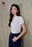  K832 Áo Polo nữ trắng cotton cao cấp Kenosho 