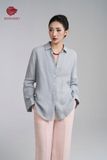  K634 - Áo sơ mi linen màu xanh Pastel | Kenosho 