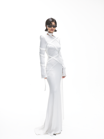  ĐẦM DÀI VERTEX TRẮNG 