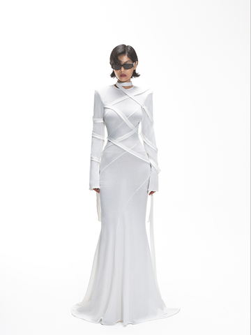  ĐẦM DÀI VERTEX TRẮNG 