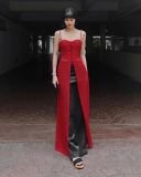  CHÂN VÁY DÀI SATIN STRAING BLACK MUNG1 