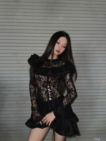  CHÂN VÁY NGẮN BLACK DONUT (KÈM LILITH) 