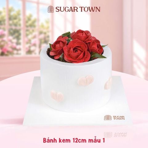  Bánh Kem Hoa Hồng Đỏ Cổ Điển size 12cm 