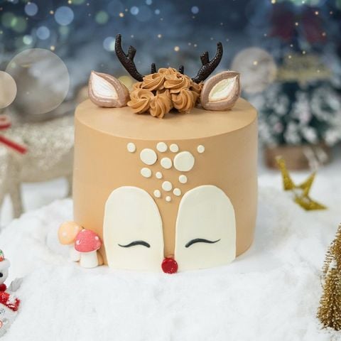  Bánh kem Noel Tuần Lộc Mũi Đỏ 12cm 