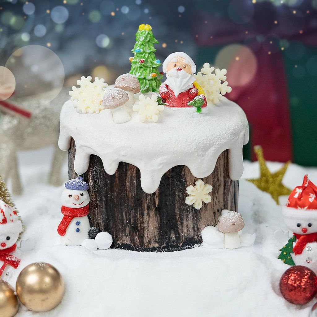  Bánh kem Noel Khúc Gỗ Phủ Tuyết 12cm 