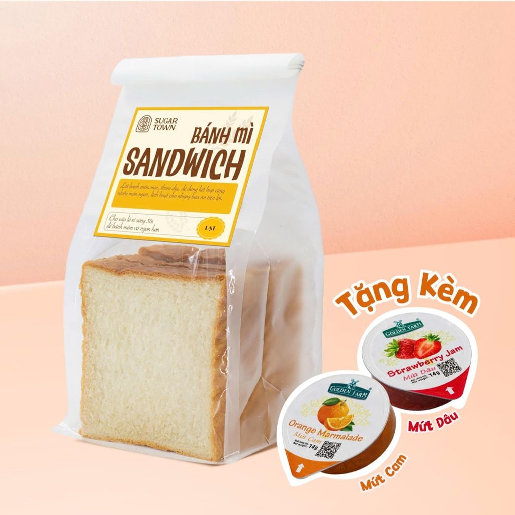  [Tặng kèm mứt trái cây] Bánh Mì Sandwich 