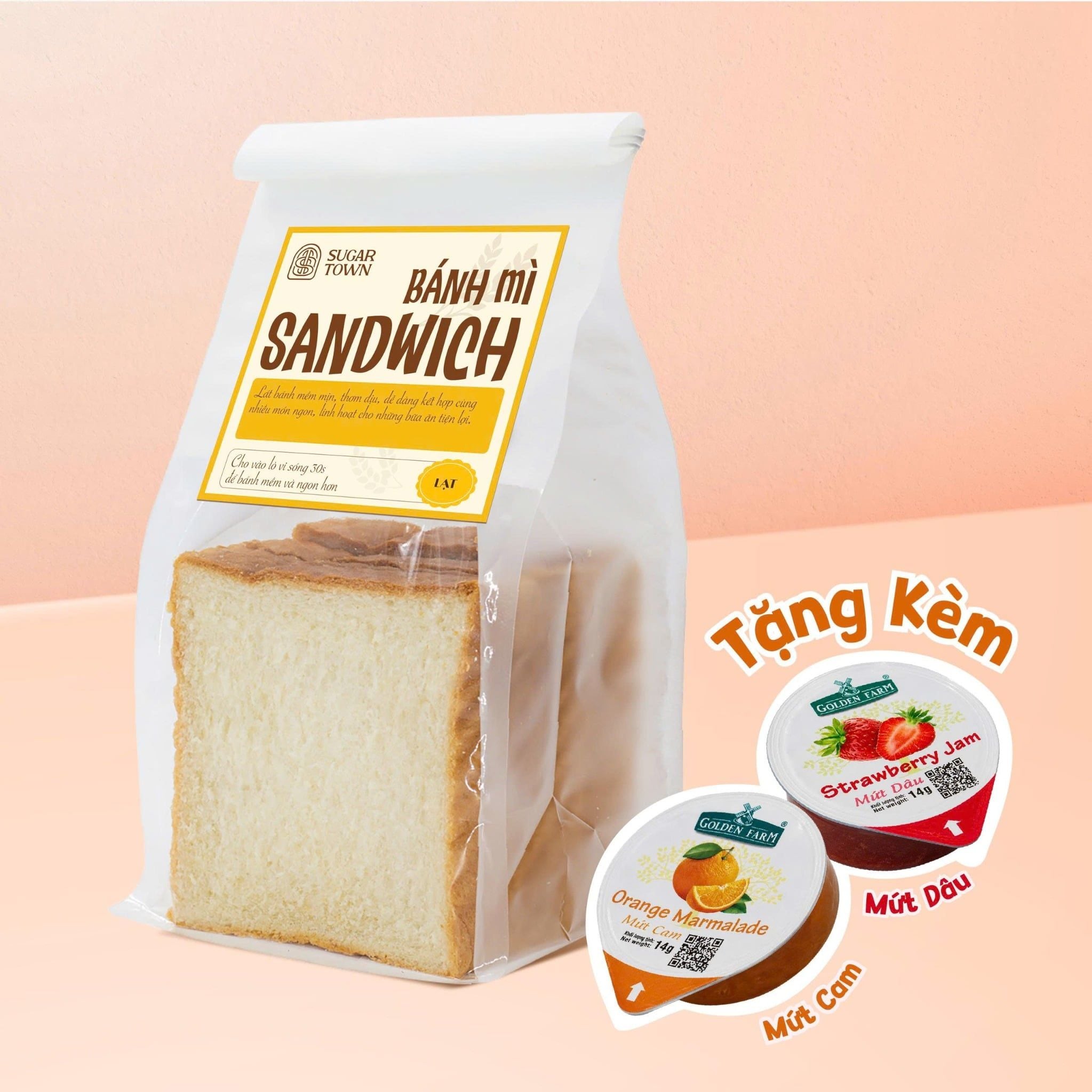  [Tặng kèm mứt trái cây] Bánh Mì Sandwich 