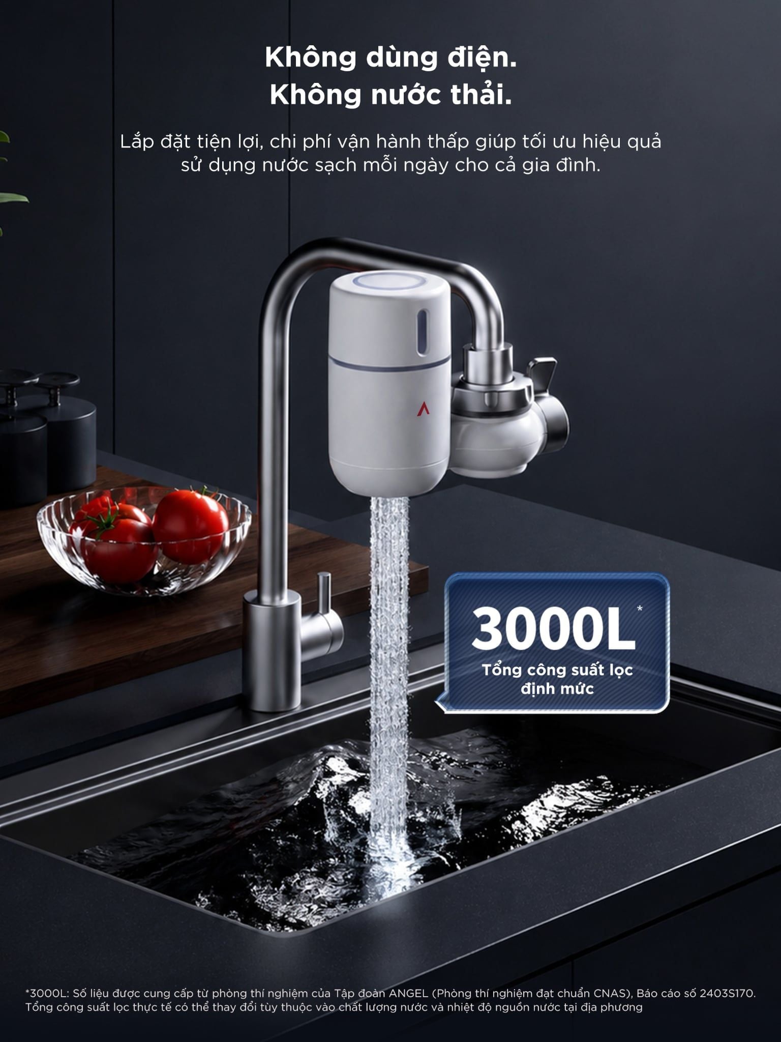  Đầu lọc nước tại vòi ANJIER CF30 