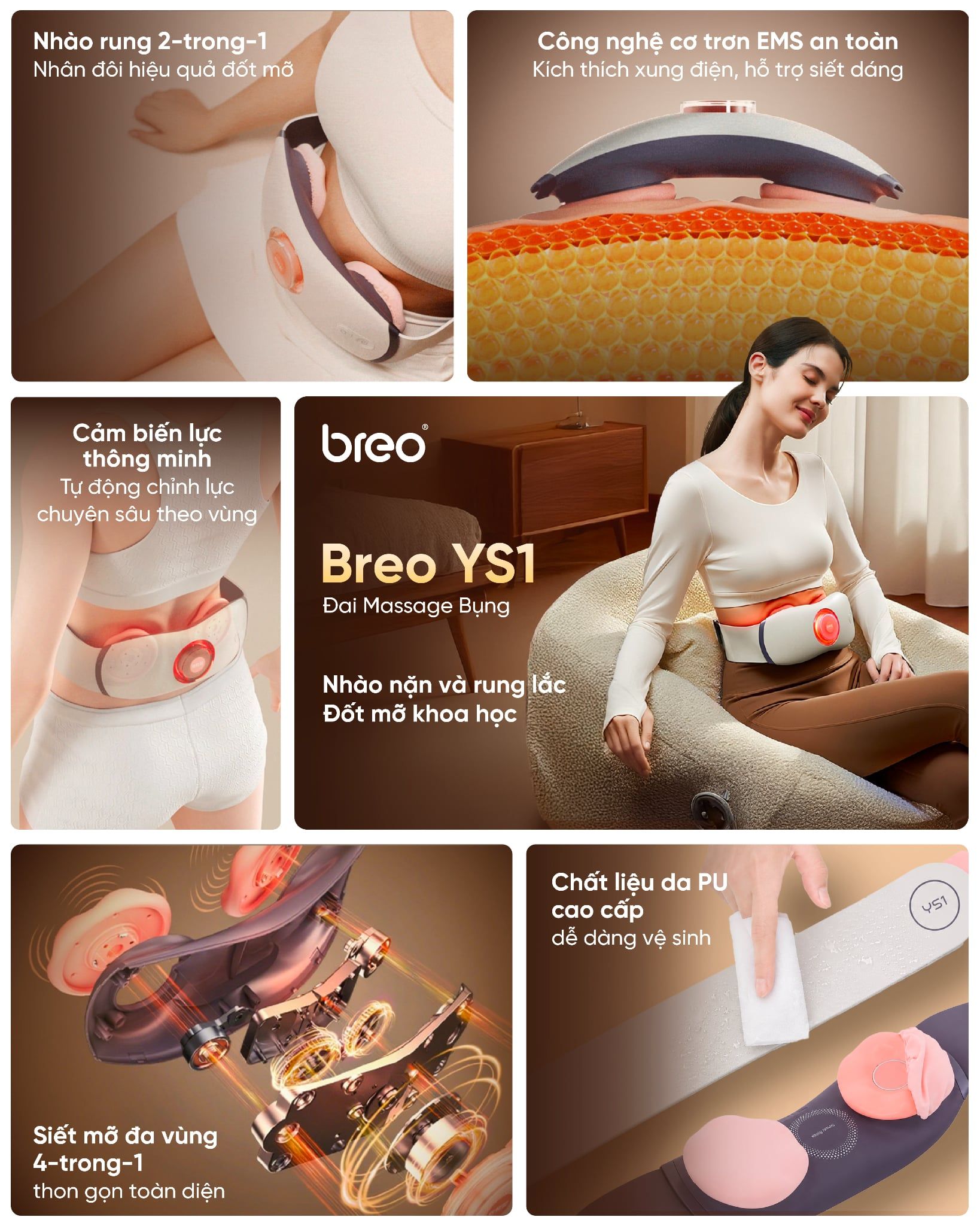  Máy Massage Mỡ Bụng Breo YS1 
