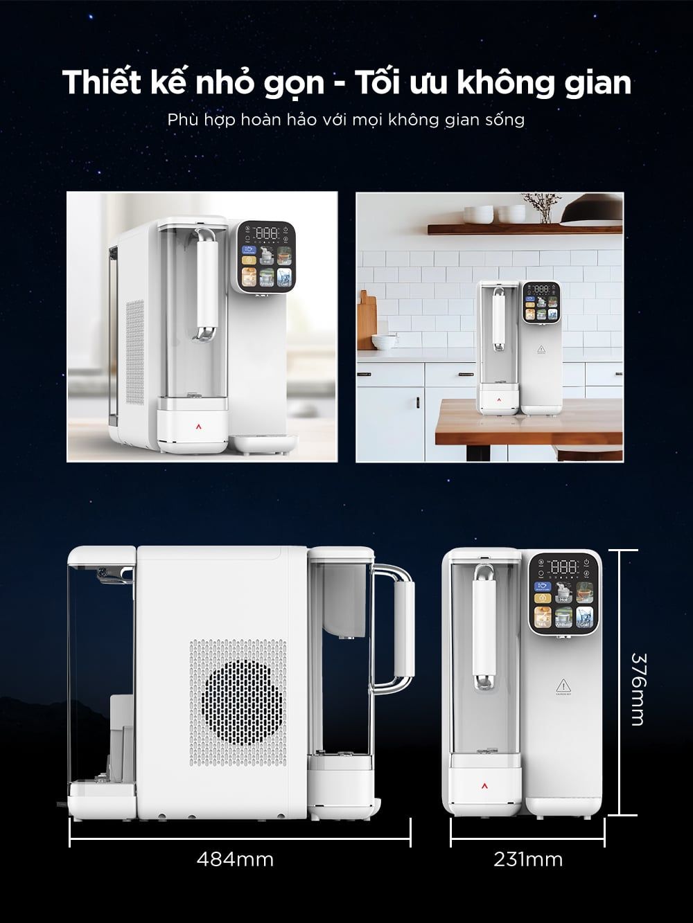  Máy lọc nước bù khoáng nóng & lạnh để bàn ANJIER T4 