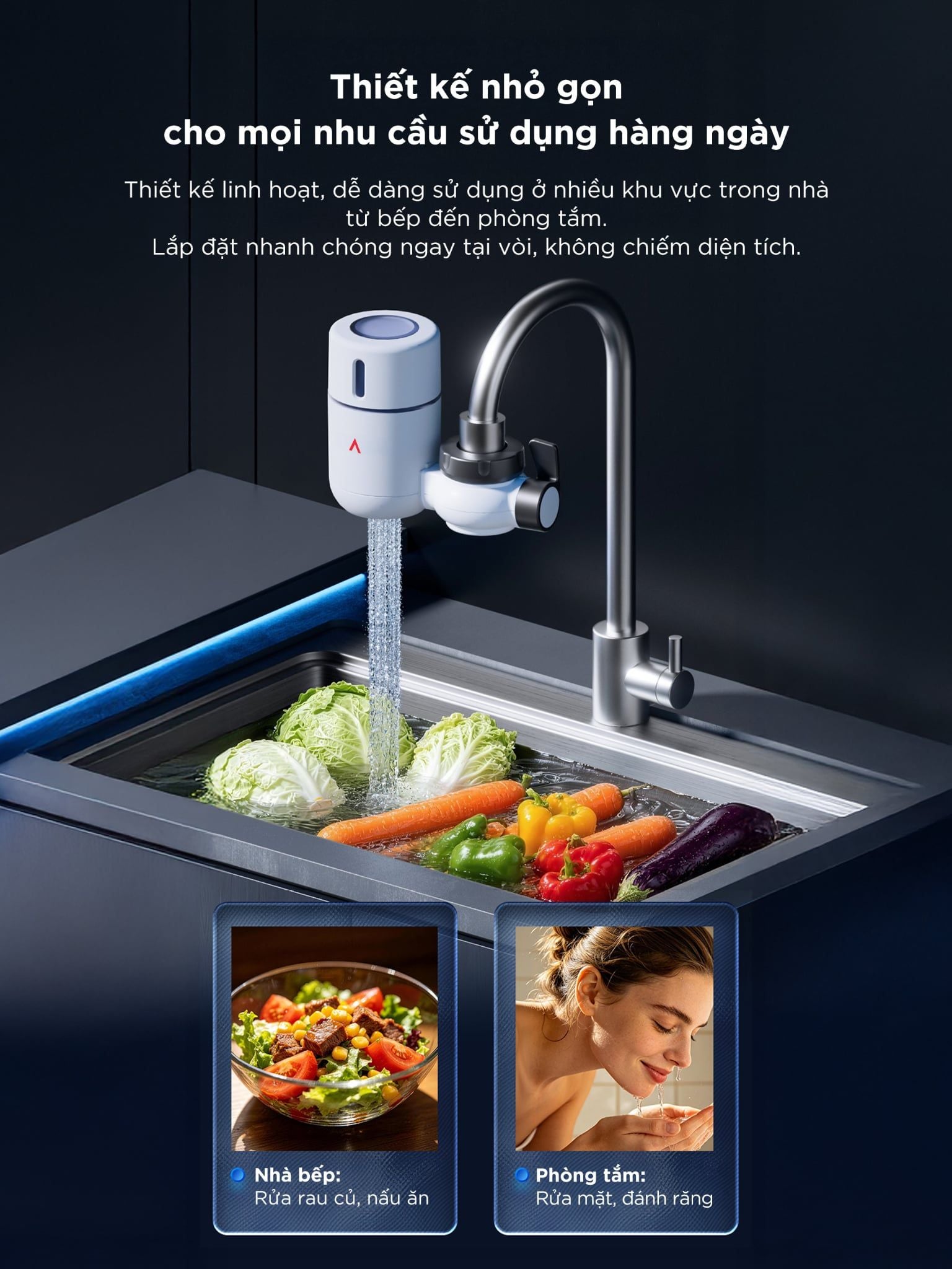  Đầu lọc nước tại vòi ANJIER CF30 