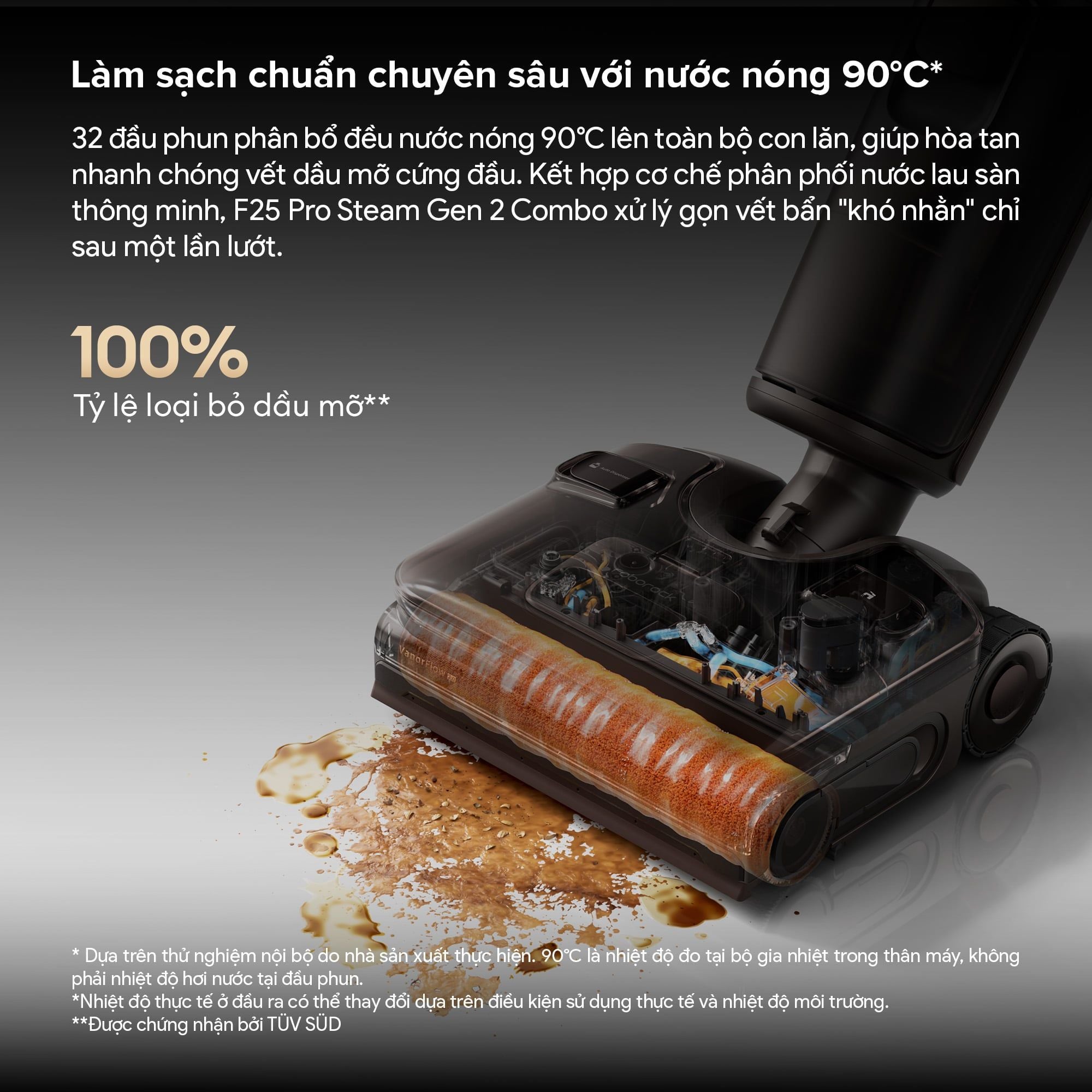 Máy Hút Bụi Lau Nhà Roborock F25 Pro Steam Gen 2 Combo - ảnh 3