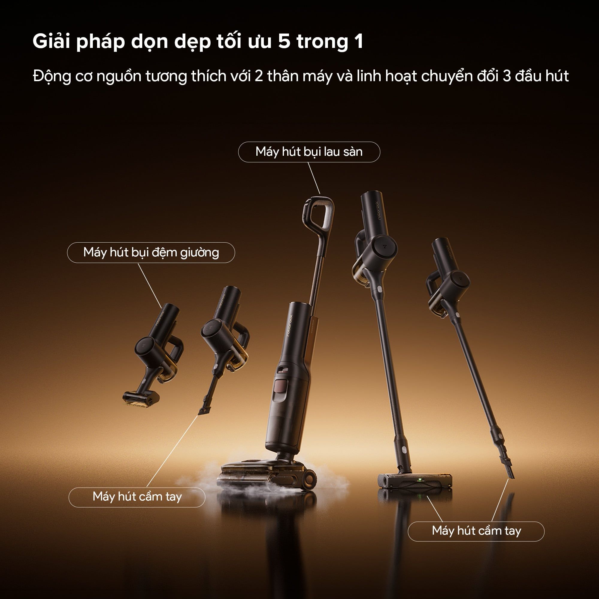 Máy Hút Bụi Lau Nhà Roborock F25 Pro Steam Gen 2 Combo