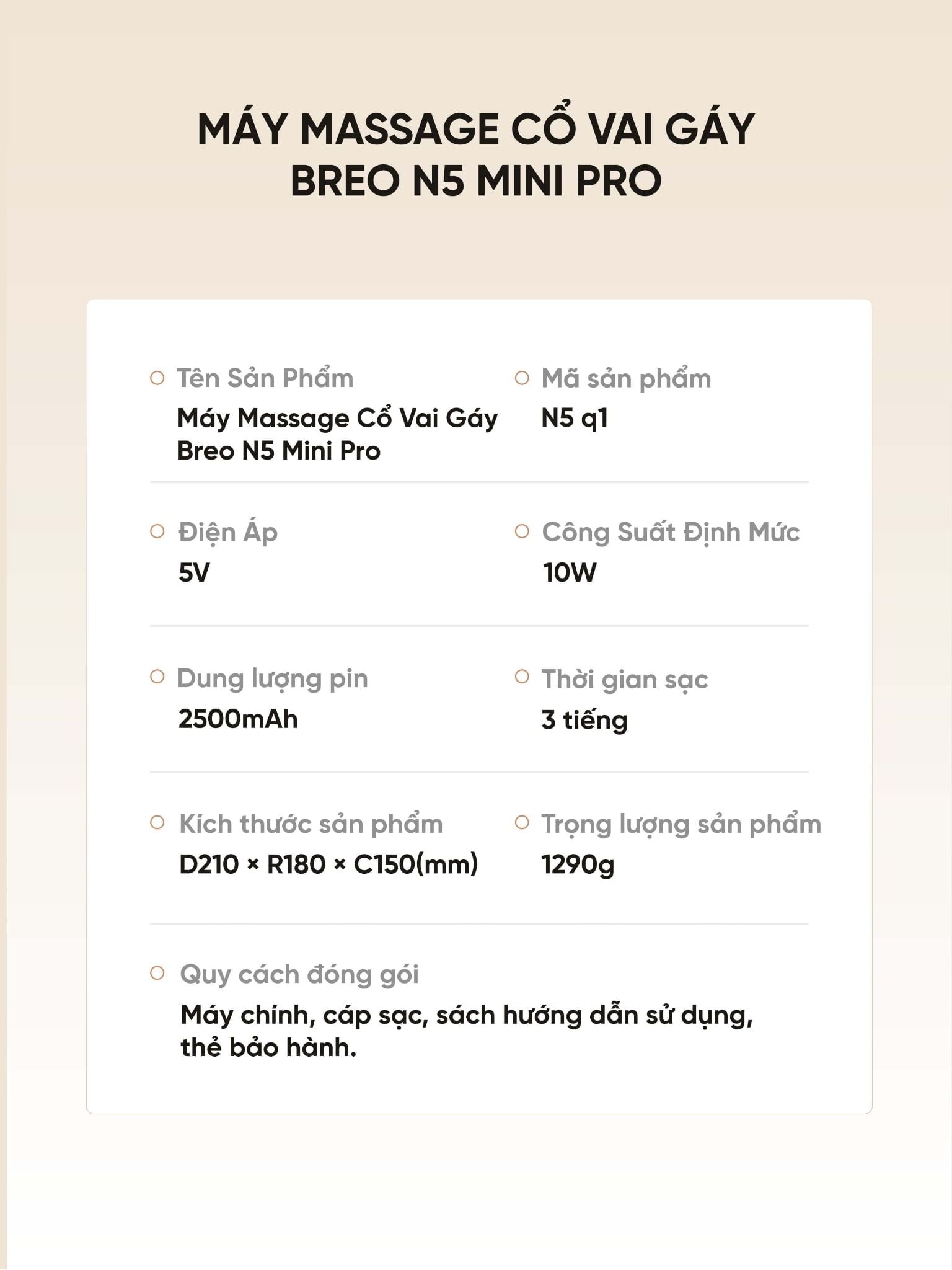  Máy massage cổ vai gáy Breo N5 Mini Pro 