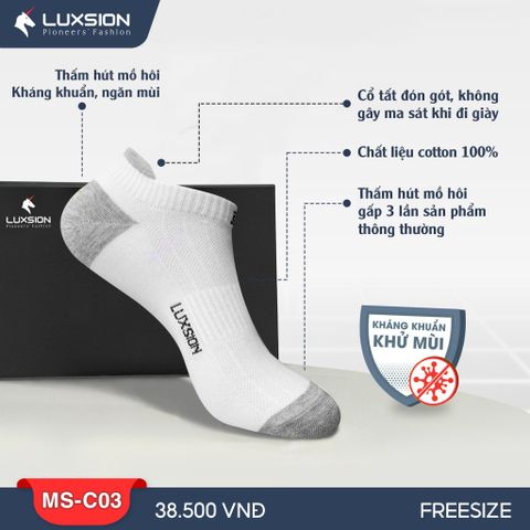 Tất Thể Thao Nam Luxsion Cổ Ngắn Đón Gót